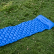 cuyhtdup Portable Inflatable Camping Mat - Lightweight Nylon Outdoor Sleeping Pad with Foot Pump, Waterproof \u0026 Foldable, 190x60x5cm, Perfect for Car Camping, Hiking \u0026 Travel, Easy Storage, Quick